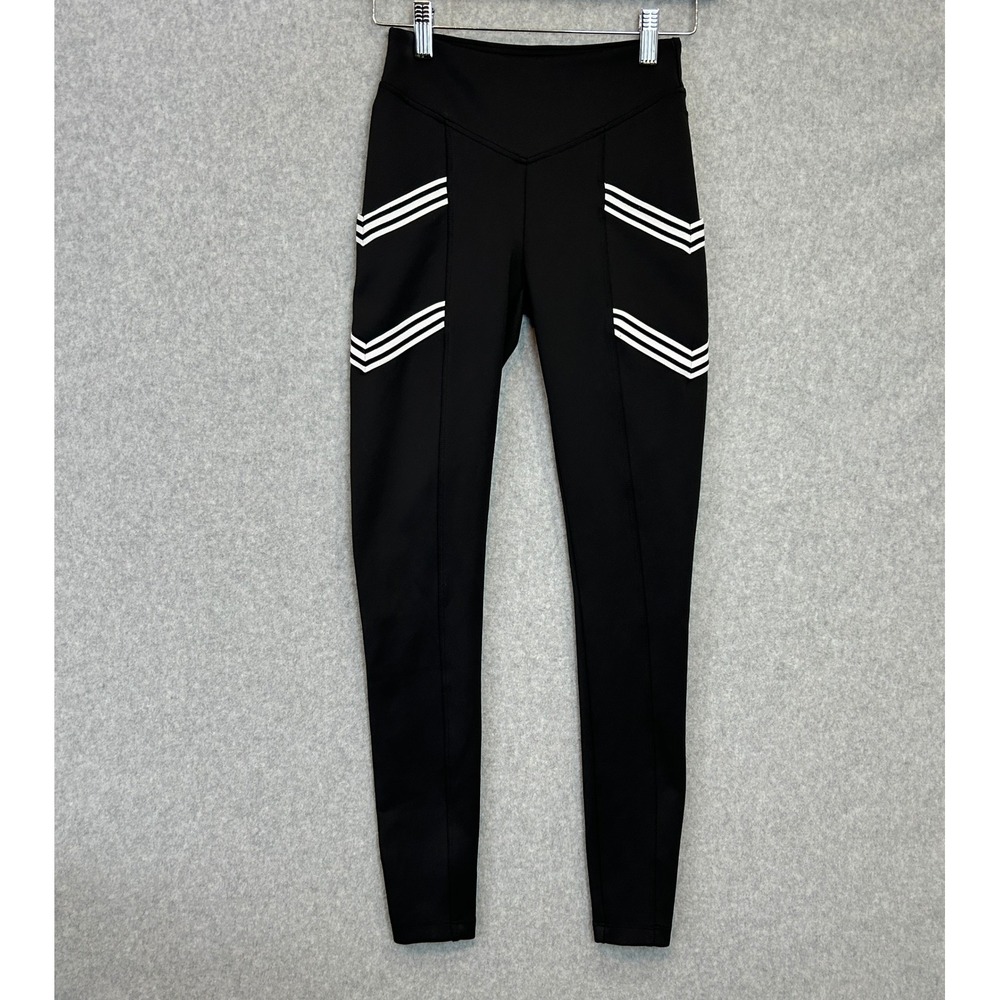 Koral Size XS Nightside High Rise Leggings Black White Stripe Sporty Activewear
